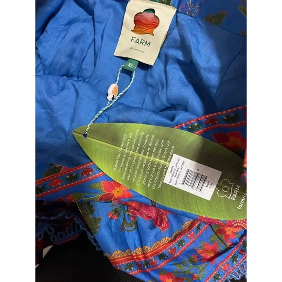 FARM Rio Blue Tropical Tapestry Mini Skirt NWT SZ XL - Picture 10 of 16